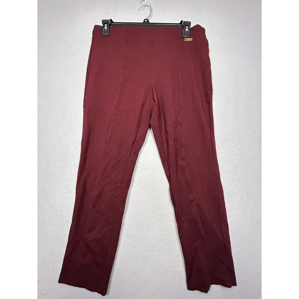Rafaella Comfort Pants Stretch Burgundy Red Size 14 W34 Womens